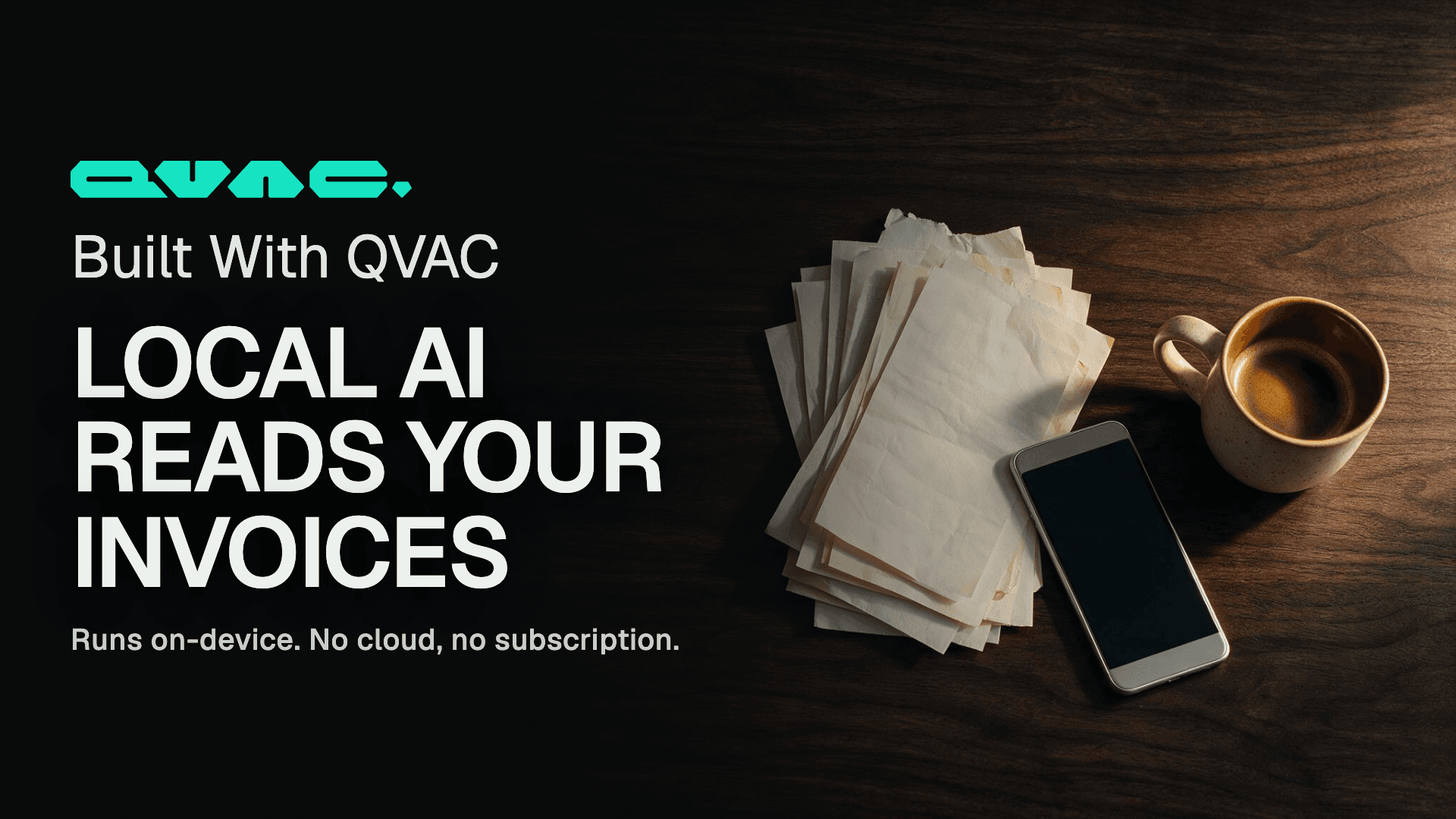 Built with QVAC: invoice data entry that is free, and never sends an invoice anywhere